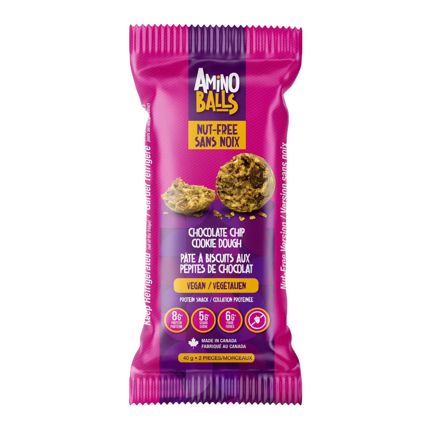 Photo of amino balls chocolate chip cookie dough