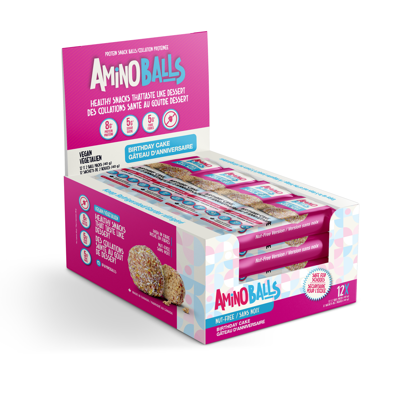 Photo of 12 pack of Amino Balls Birthday Cake