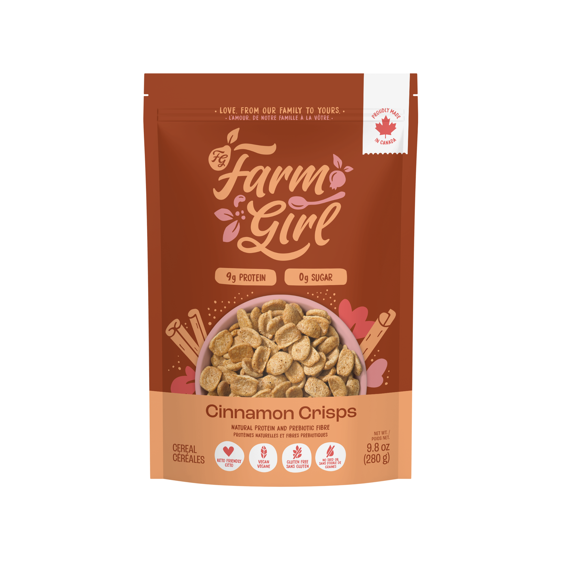 Photo of bag of Farm Girl Cereal Cinnamon Crisps