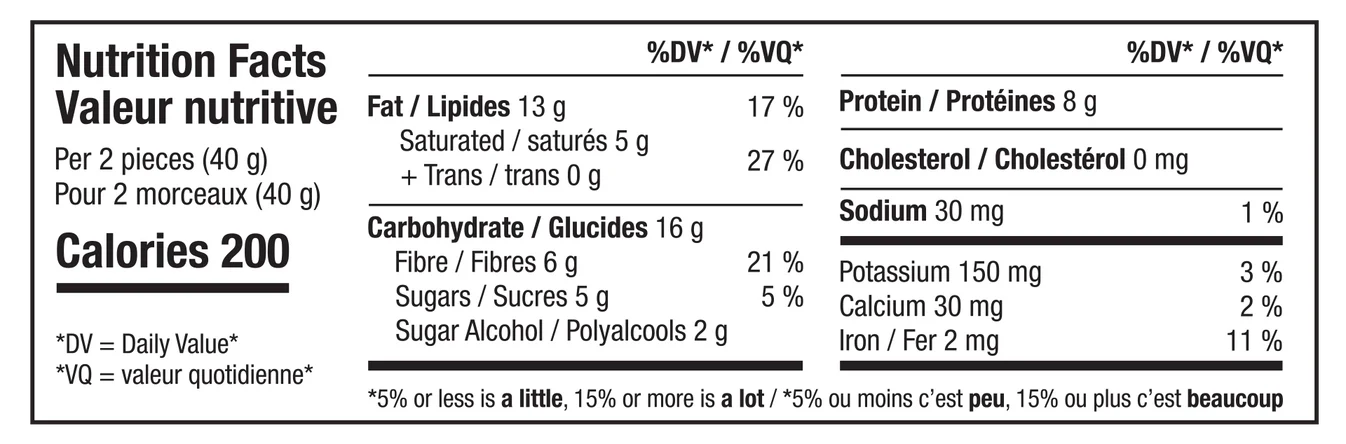 Nutritional information for amino balls chocolate chip cookie dough