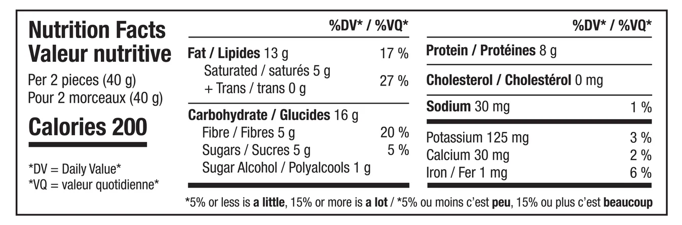 Nutritional information for amino balls caramel