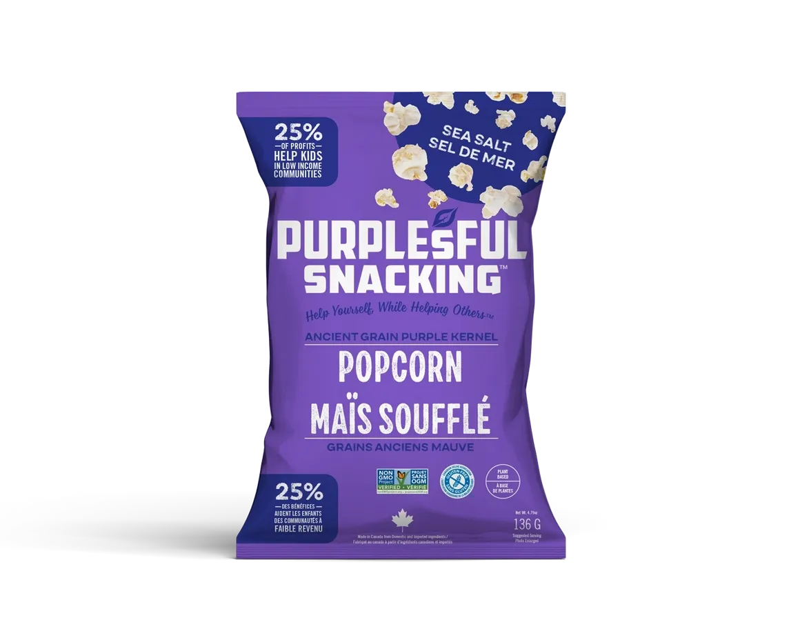 Sea salt purple corn popcorn