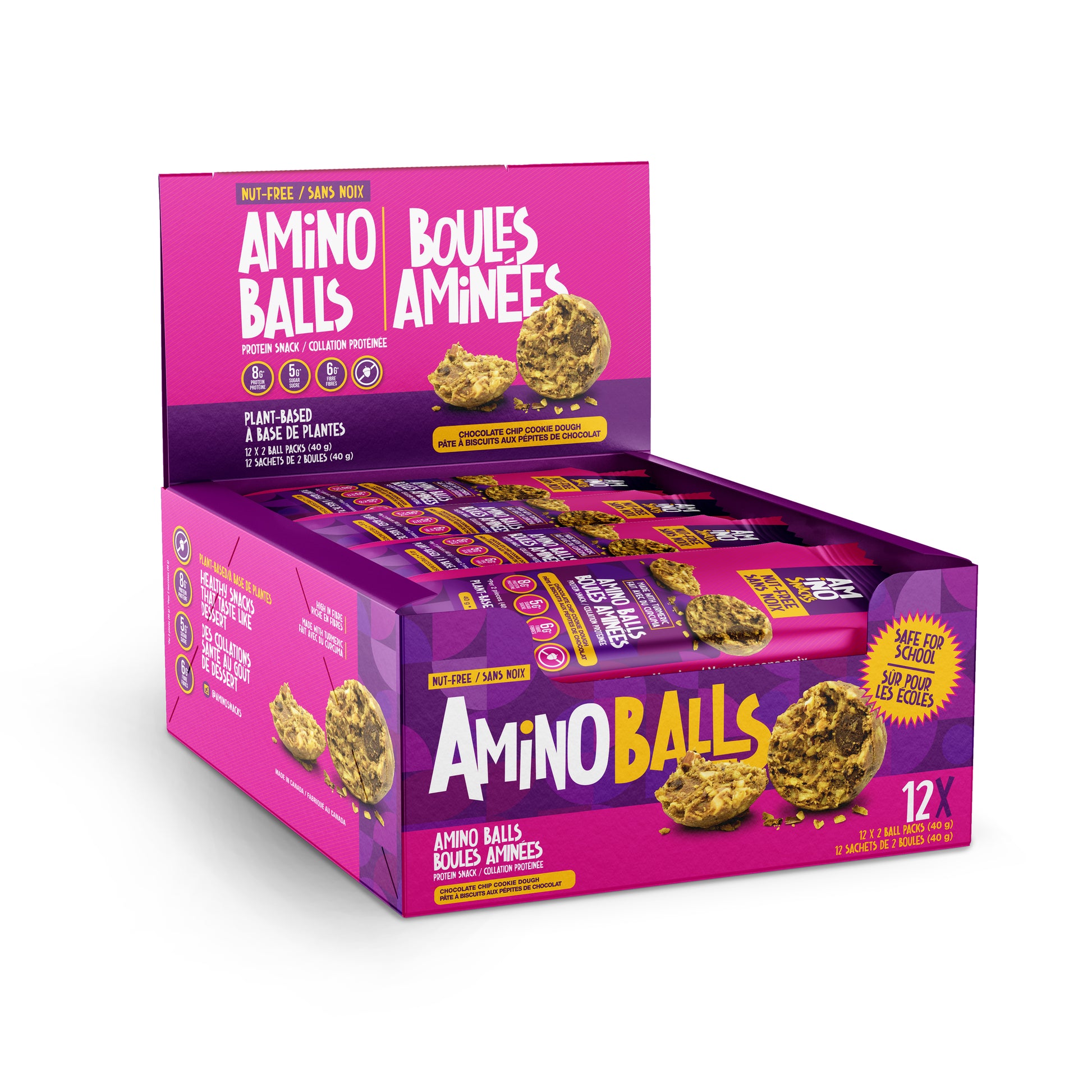 Photo of 12 pack of Amino Balls Chocolate Chip Cookie Dough