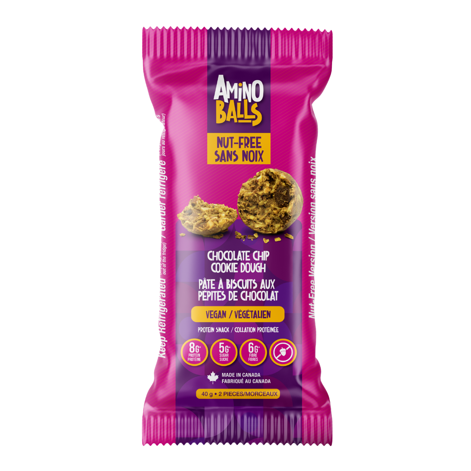 Photo of amino balls chocolate chip cookie dough